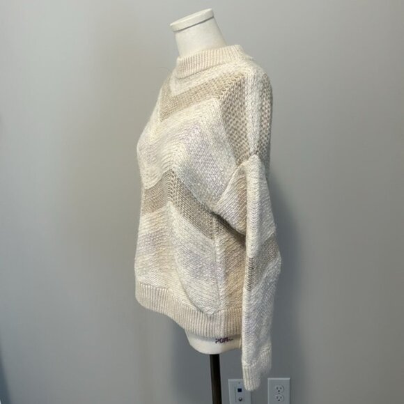 Cocogio Alpaca Wool Blend knit Chevron Crewneck Sweater  size Medium - Picture 2 of 7